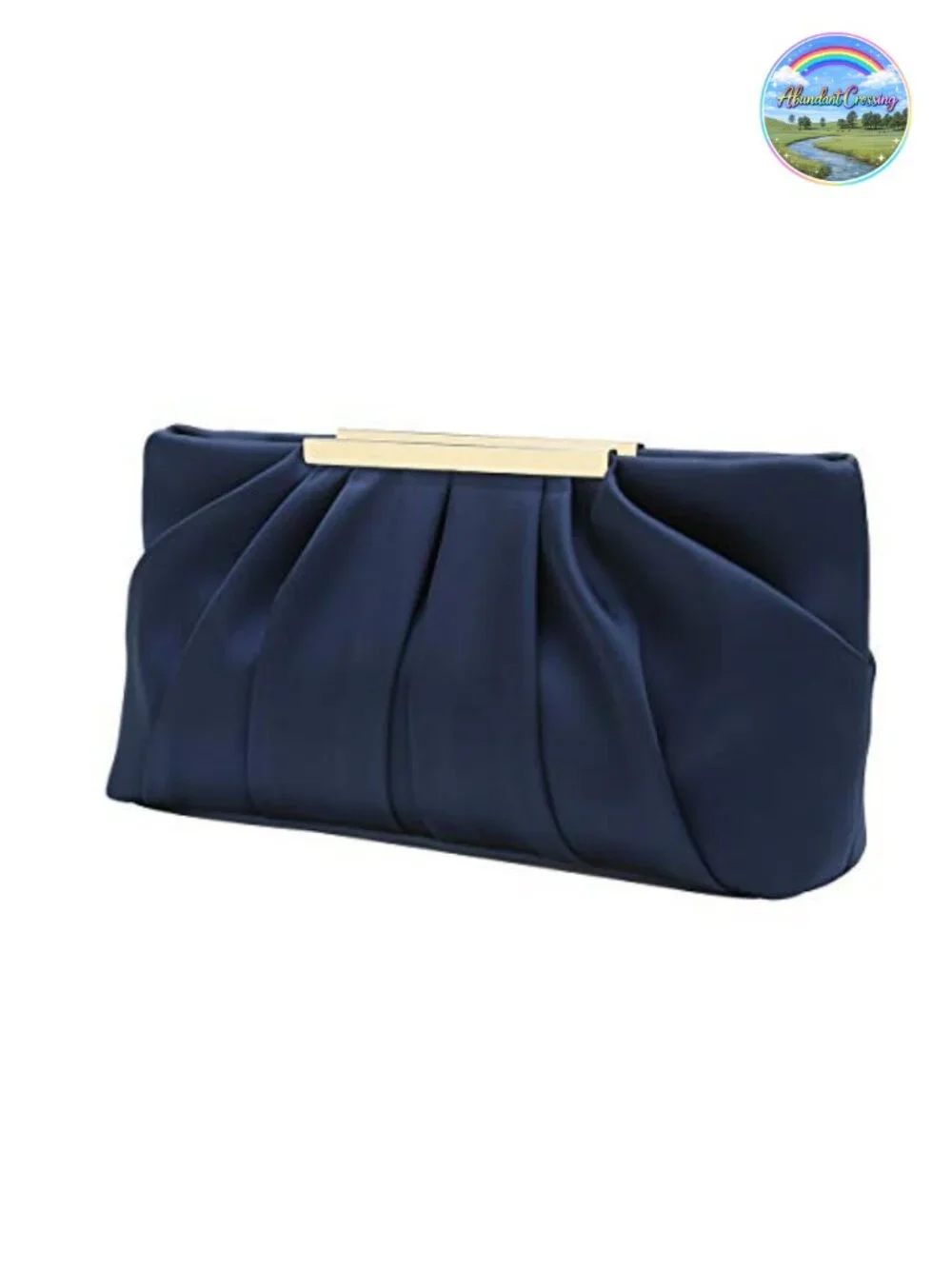 Women's Pleated Satin Evening Clutch Bag with Detachable Chain, Formal Party
